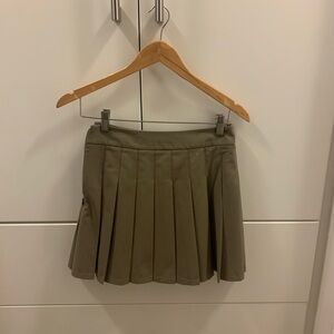 Olive Green Pleated Women's Skirt